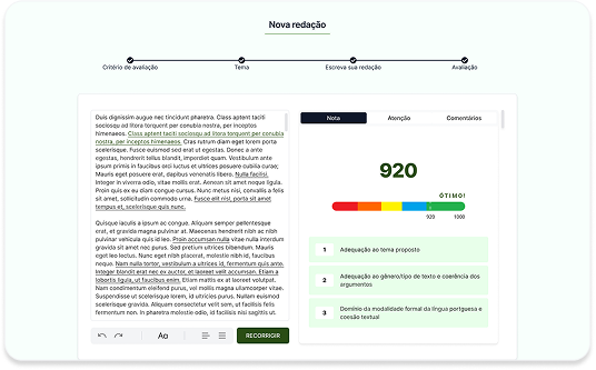 avaliação feita pelo redação.app