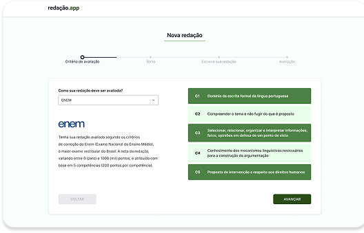 avaliação feita pelo redação.app