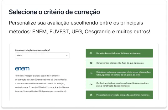 avaliação na plataforma Redação.app